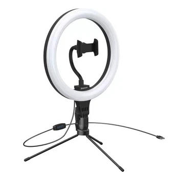 Кольцевая USB светодиодная LED лампа + настольная подставка Baseus Live Stream Holder-table Stand 24.5см черный (CRZB10-A01)