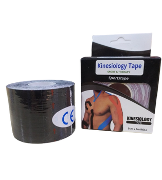 Кінезіо тейп BC-0474-5 Kinesio tape еластичний пластир в рулоні black