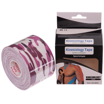 Кінезіо тейп BC-0474-5 Kinesio tape еластичний пластир в рулоні рожевий