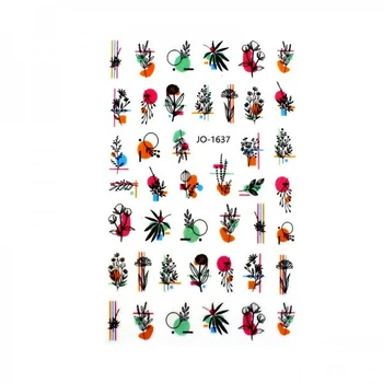 Наклейка для нігтів mART Nail Sticker JO1637 Рослини акварель (2100994278312)