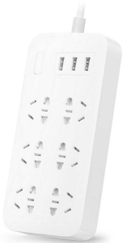 Мережевий фільтр подовжувач Xiaomi Mi Home Power Strip 65W (6 розеток + 3 USB-port) White CXB6-1QM NRB4025CN