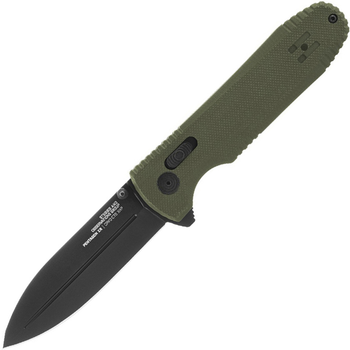 Нож складной SOG Pentagon XR (длина: 213мм, лезвие: 91мм, черный), зеленый