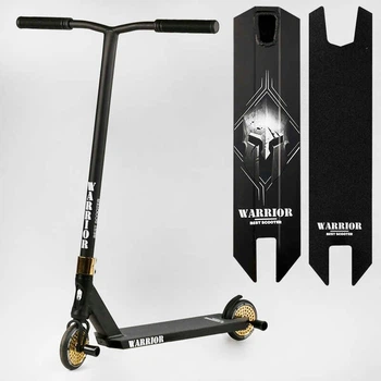 Самокат трюковый т-50615 Best Scooter (4) "Warrior", HIC-система, пеги, алюминиевый диск и дека, колёса pu, d=120мм, ширина руля 58 см