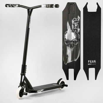 Самокат трюковый мт-30377 Best Scooter (4) "fear", SCS-система, пеги, алюминиевый диск и дека, колёса pu, d=115мм, ширина руля 58 см