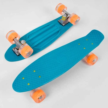 Скейт Пенні борд Best Board 3131 (дошка ↔55*15 см, ↑10 см, пластик, колеса 4 шт/Ø6 см/PU, підвіска алюміній, підсвітка, до 70 кг)