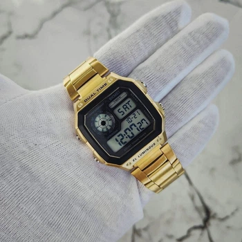 Мужские кварцевые спортивные наручные часы Skmei 1335 Gold