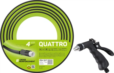 Waz ogrodowy Cellfast Quattro 25 m 3/4" + Cellfast Profi pistolet do podlewania (5907512603536)
