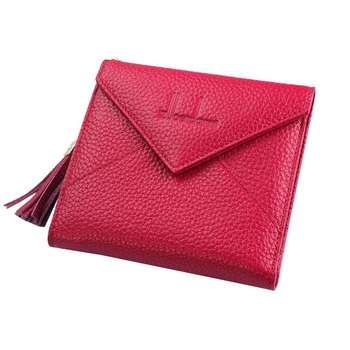 Женский кошелек кожаный Mode Zuoedanni Env Red