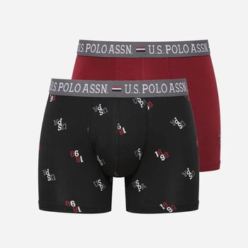 Набор трусов-боксеров мужских US Polo Assn 80487 L 2 шт Burgundy/Black Printed (8680557408836)