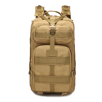 Тактичний похідний рюкзак Military військовий водовідштовхуючий рюкзак 25 л 45х24х22 см Койот