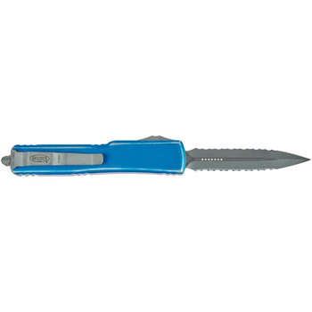 Нож Microtech UTX-70 Double Edge Apocalyptic DFS Serrator Distressed Blue (147-D12DBL)