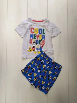 Пижама детская (футболка+шорты) серо-синяя Микки Primark 98см (400091988)