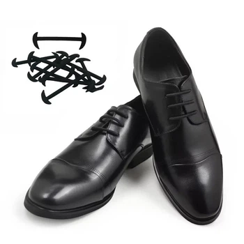 Шнурки для взуття FASTLACES L6 силіконові круглі еластичні без зав'язування чорний (Black)