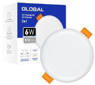 Точечный светильник Global SP 2in1 6W 4100K (Circle) 510 Lm (1-GSP-0641-RS)