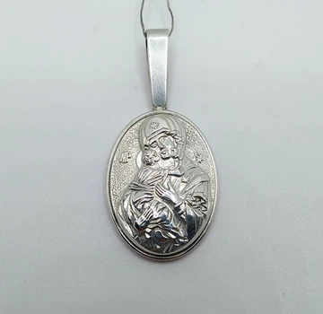 Иконка богоматерь донская серебро 925° 5,25г. овал (089284)