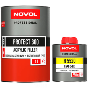 Грунт-наполнитель акриловый | Novol Protect 300 | Комплект 1,25 л | Серый