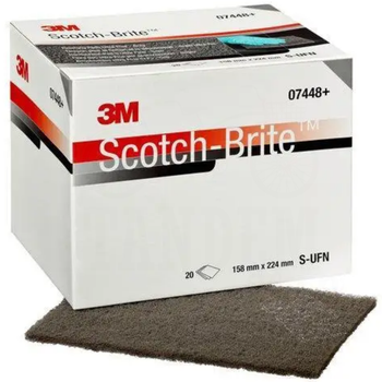 Шлифовальный лист (скотч-брайт) | 3M Scotch-Brite S-UFN | 158 x 224 мм — P500/600 Серый