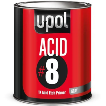 Грунт кислотный для металла | U-Pol Acid #8 | Банка 1 л — Серый