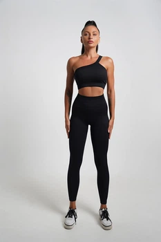 Женский костюм для фитнеса Whatiwear с утяжкой и эффектом Push Up (Пуш Ап) черный L (1356-black-L)
