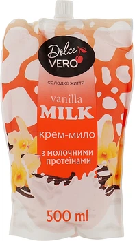 Рідке крем-мило з молочними протеїнами - Dolce Vero Vanilla Milk (дой-пак) 500ml (500ml) (949777-1208648-2)