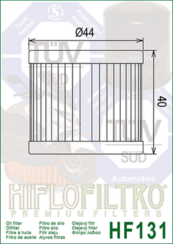 Фільтр масляний Hiflo Filtro HF131 (Suzuki, Hyosung)