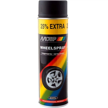 Краска для дисков | Motip Wheelspray | Аэрозоль 500 мл | Черный мат