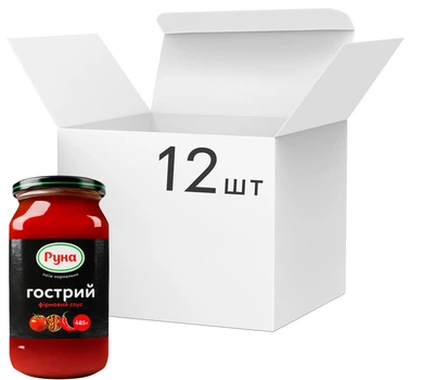 Упаковка соусу Руна Гострий фірмовий 485 г х 12 шт (4820015943170)