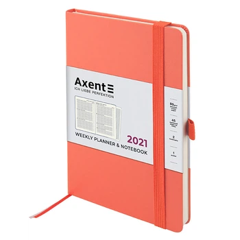 Еженедельник датированный 2021г Axent Partner Strong 125X195 персиковый линия/клетка 96л (8505-21-42-a)