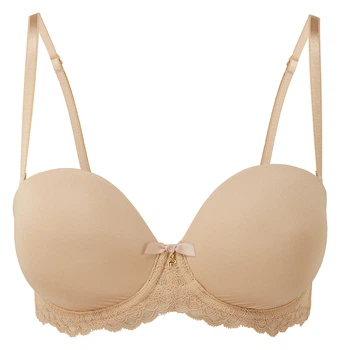 Бюстгальтер Gossard Superboost Lace 7737 англійський преміум балконет без бретелей без push-up 75F Nude (5053014951450)