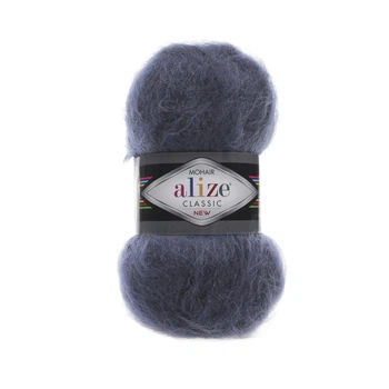 Турецкая пряжа для вязания Alize MOHAIR CLASSIC (Мохер классик ) -411 джинс меланж