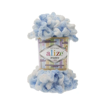 Турецкая пряжа для вязания Alize Puffy Color (пуффи колор) пряжа вяжется руками 5926