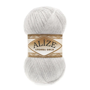 Турецкая пряжа для вязания Alize Angora Gold (ангора голд) 208 светло-серый меланж