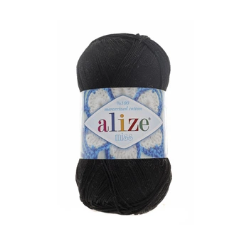 Пряжа для ручного вязания Alize miss -(Alize мисс) 60 черный