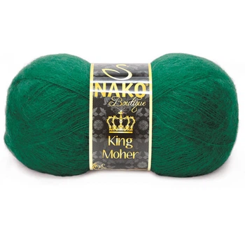 Турецкая пряжа для вязания Nako King Moher (Королевский) 11288 зеленый