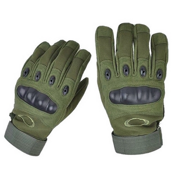 Тактические перчатки полнопалые Oakley L размер зеленые