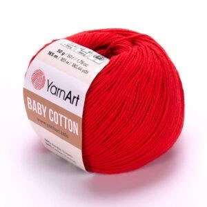Турецкая пряжа для вязания YARNART BABY COTTON (беби котон) 426 алый красный
