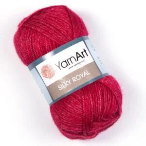 Турецька пряжа для в'язання YarnArt Silk Royal (силка рояль) мериносова шерсть 433 темно-червоний