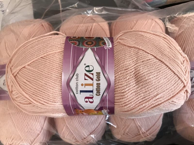 Турецкая пряжа для вязания Alize COTTON GOLD (Котон Голд) полухлопок 401 светлая пудра