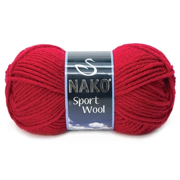 Турецкая пряжа для вязания Nako sport wool (спорт вул) толстая пряжа 3641 красный