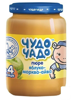 Пюре з яблук, моркви та айви з цукром ТМ "Чудо-Чадо" 170 гр (98313)