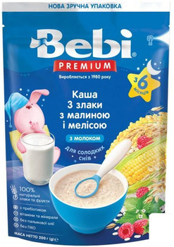 Каша Bebi PREMIUM молочна 3 злаки з малиною та мелісою 1х200 г (90622)