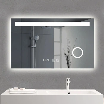 Зеркало DELIA с LED-подсветкой 80х60 + сенсорное управление + подогрев + часы + линза