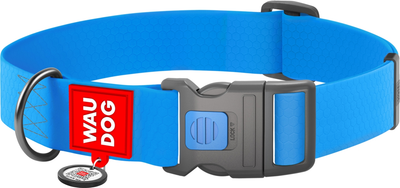 Нашийник для собак водостійкий WAUDOG Waterproof з QR паспортом пластиковий фастекс XXL Ш 40 мм Дов 46-70 см Блакитний (25112Collar)