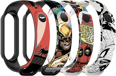 Комплект ремінців ArmorStandart для Xiaomi Mi Band 7/6/5 Superhero 4 шт (ARM59728)