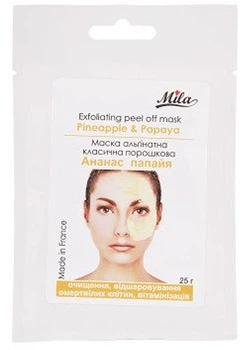 Маска альгінатна класична порошкова "Ананас та папайя" Mila Exfoliating Peel Off Mask Pineapple 25g.