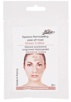 Маска альгінатна класична порошкова "Зелена кава" Mila Espresso Remodelling Peel Off Mask 25g.