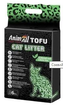 Наповнювач для котячого туалету "AnimALL", тофу, з ароматом зеленого чаю, 6л