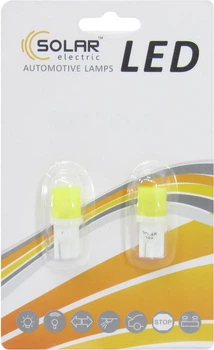 Лампочка без цоколя LED T10_W5W LEDS біла 1-діод 12V W2.1x9.5d (Solar) (к-т. 2шт.) LC343_B2