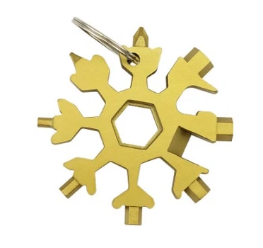 Мультитул для велосипеда 18 в 1 "как сюрикен" инструменты снежинка SNOWFLAKE WRENCH TOOL (713421940) Золотой