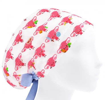 Медицинская шапочка женская HeadwearUniverse универсальная принт Матки на белом